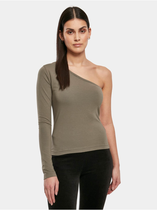 Urban Classics Pitkähihaiset paidat Ladies Asymmetric oliivi
