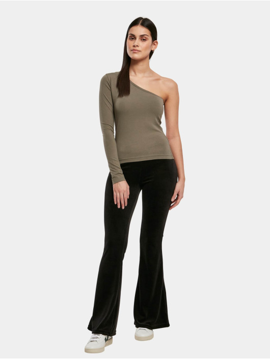 Urban Classics Pitkähihaiset paidat Ladies Asymmetric oliivi
