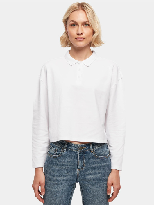 Urban Classics Pitkähihaiset paidat Ladies Short Oversized Polo valkoinen