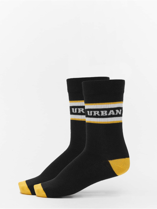 Urban Classics Ponožky 2-Pack Logo Stripe Sport èierna