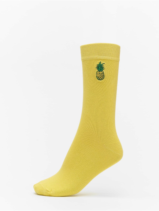 Urban Classics Ponožky Fun Embroidery Socks 3-Pack žltá