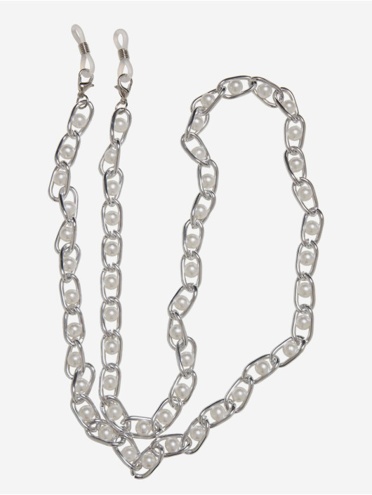 Urban Classics Pozostałe Multifunctional Chain With Pearls 2-Pack srebrny