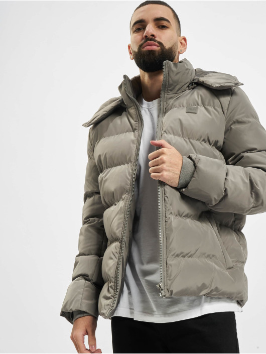 Urban Classics Herren Puffer Jacket Hooded Puffer in grau