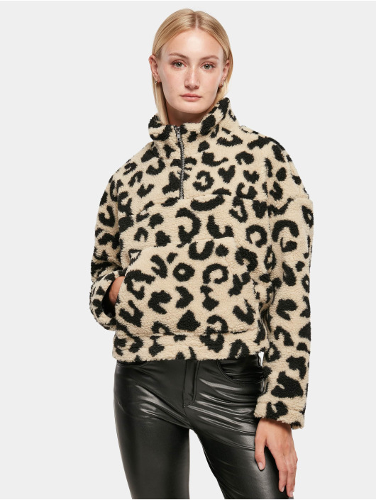Urban Classics Pullover Ladies Short Aop Sherpa beige