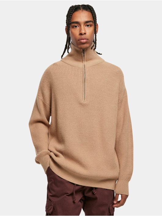 Urban Classics Herren Pullover Oversized Knitted Troyer in beige