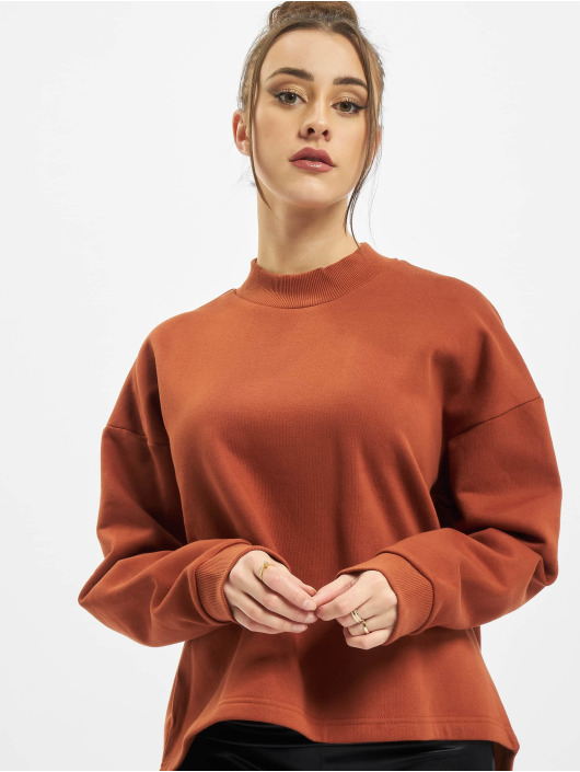 Urban Classics Damen Pullover Ladies Oversized High Neck in braun