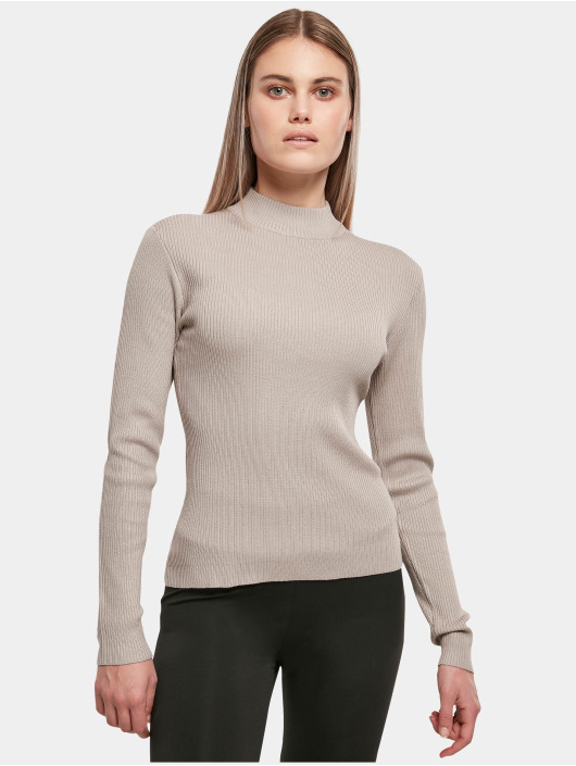 Urban Classics Pullover Ladies Rib Knit Turtelneck grau