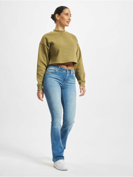 Urban Classics Pullover Ladies Cropped Oversized High Neck olive