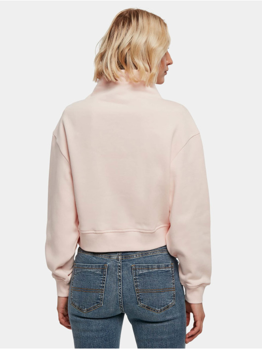 Urban Classics Pullover Ladies Organic Short High Neck Crew pink