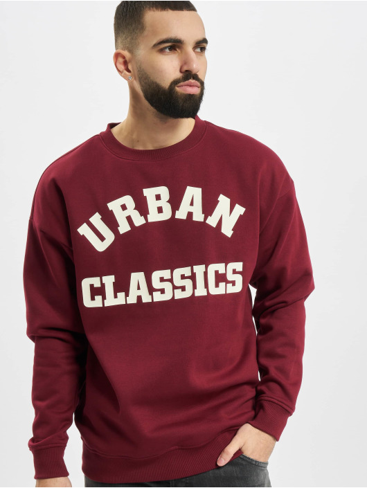 Urban Classics Herren Pullover College Print Crew in rot