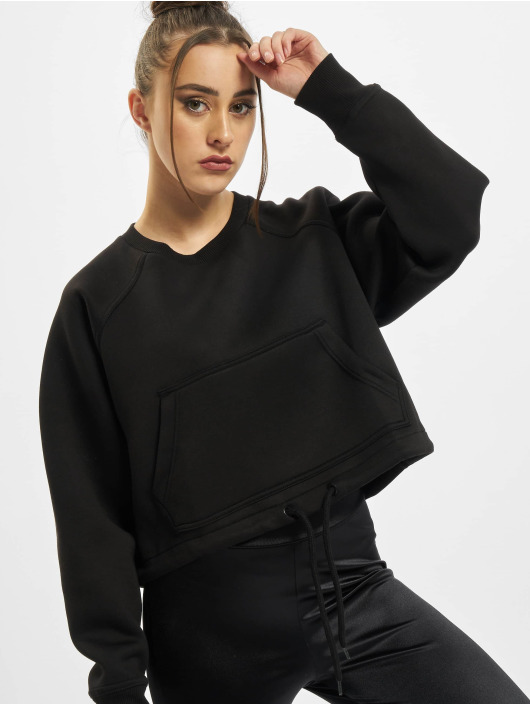 Urban Classics Damen Pullover Ladies Oversized Short Raglan Crew in schwarz
