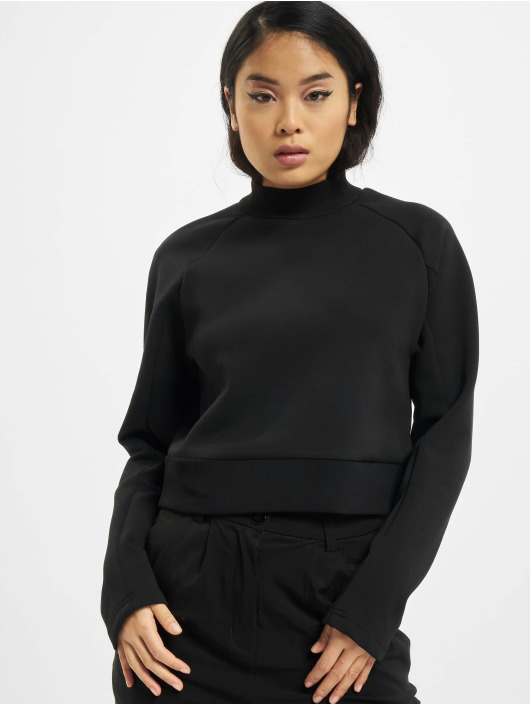Urban Classics Damen Pullover Ladies Interlock Short in schwarz