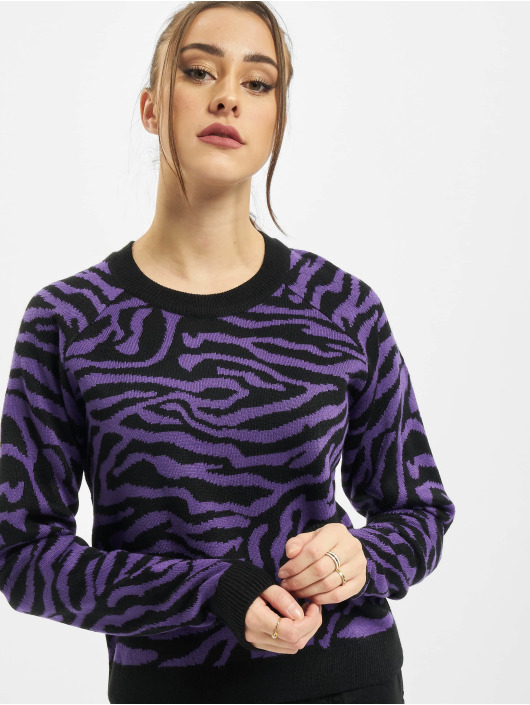 Urban Classics Damen Pullover Ladies Short Tiger in schwarz
