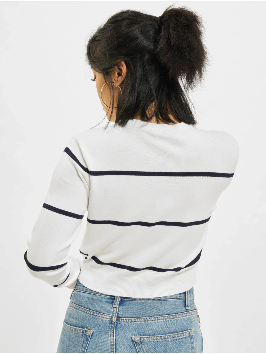 Urban Classics Pullover Short Striped weiß