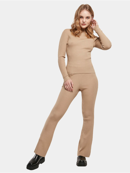 Urban Classics Puserot Ladies Rib Knit Turtelneck beige