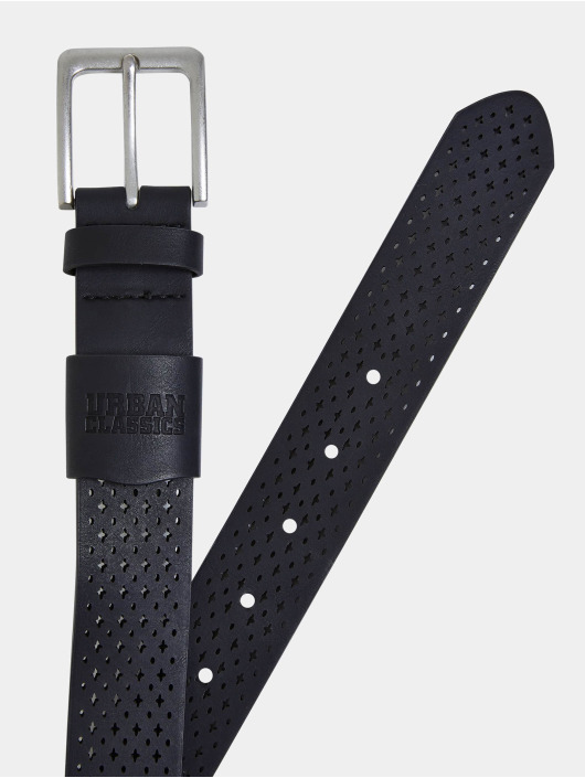 Urban Classics Pásky Synthentic Leather Perforated čern