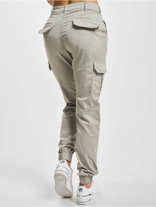 Urban Classics Reisitaskuhousut Ladies High Waist harmaa