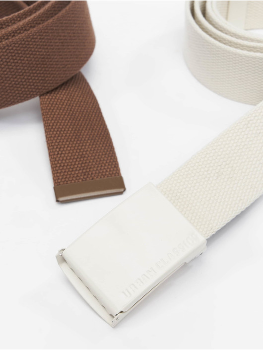 Urban Classics riem Colored Buckle Canvas 2-Pack bruin