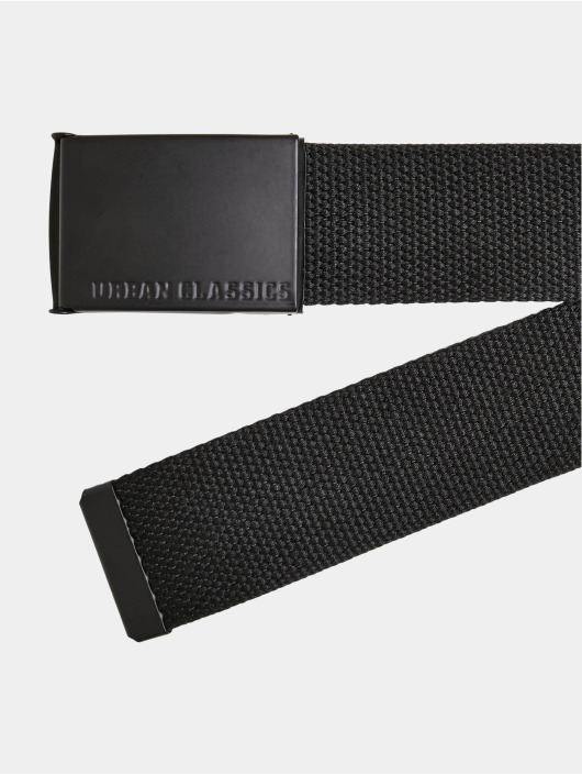 Urban Classics riem Colored Buckle Canvas 2-Pack zwart