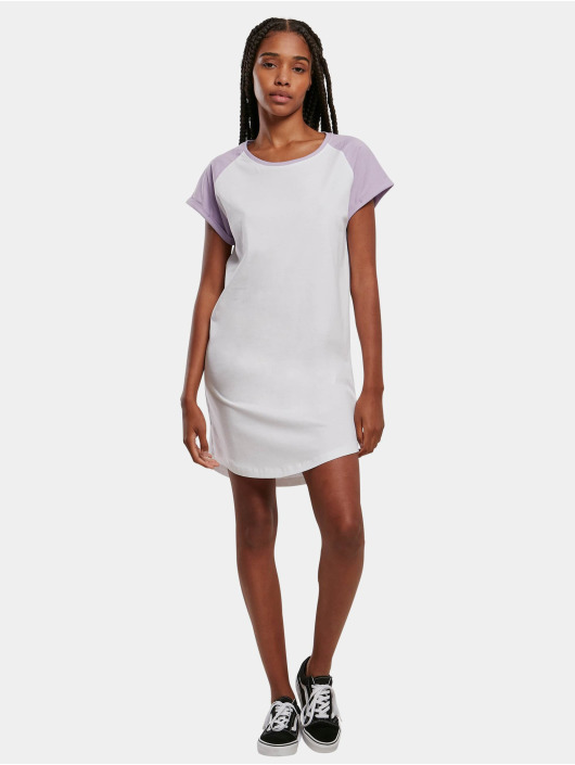 Urban Classics Robe Ladies Contrast Raglan blanc