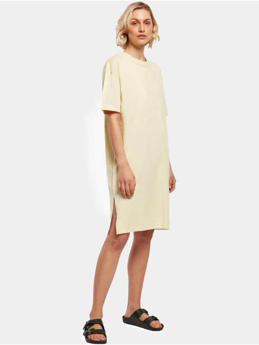 Urban Classics Robe Ladies Organic Oversized Slit Tee jaune