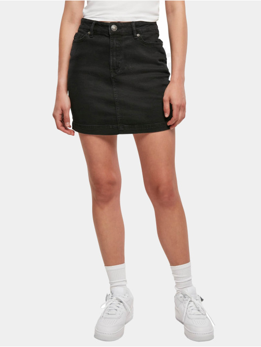 Urban Classics Damen Rock Ladies Organic Stretch Denim Mini in schwarz