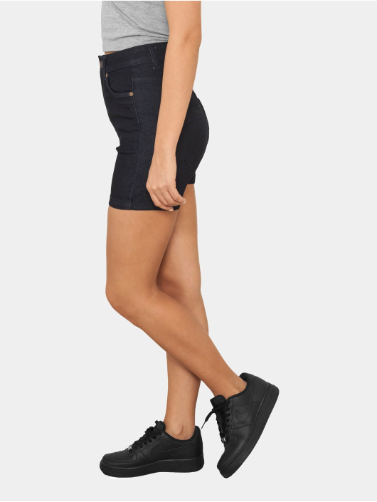 Urban Classics Short High Waist Denim Skinny bleu