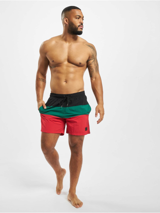 Urban Classics Short de bain Color Block rouge