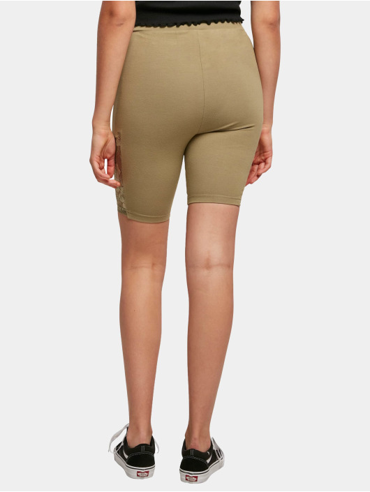 Urban Classics Short Ladies High Waist Lace Inset kaki