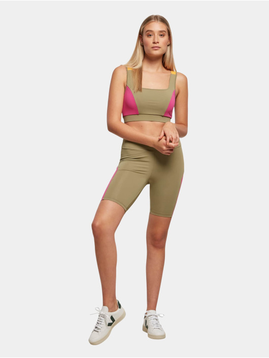 Urban Classics Short Ladies Color Block Cycle kaki