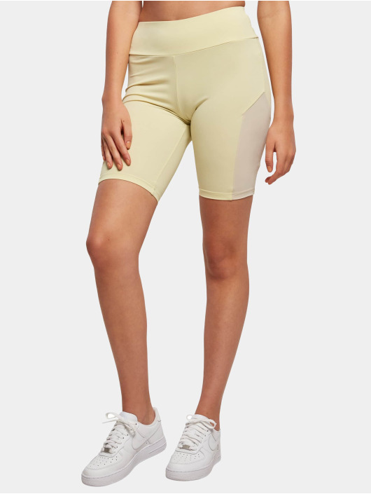 Urban Classics Damen Shorts Color Block Cycle in gelb