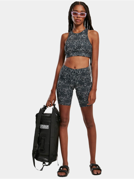 Urban Classics shorts Ladies Tie Dye High Waist zwart