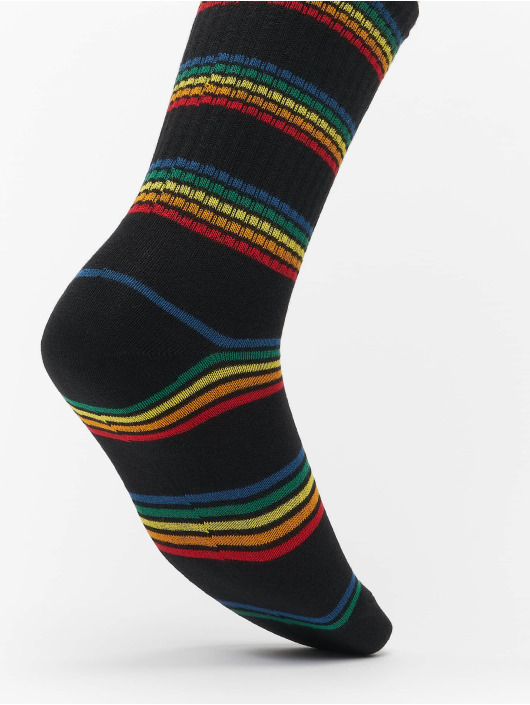 Urban Classics Skarpetki Rainbow Stripes Socks 2-Pack czarny