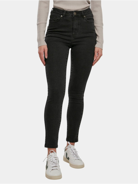 Urban Classics Skinny Jeans Ladies Organic High Waist czarny
