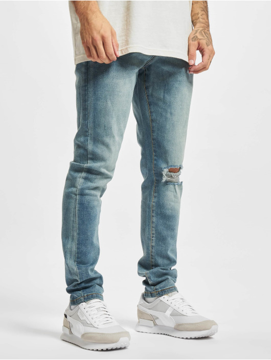Urban Classics Herren Slim Fit Jeans Slim Fit Drawstring in blau