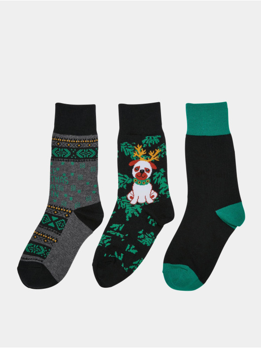Urban Classics Socken Christmas Dog Kids 3-Pack bunt