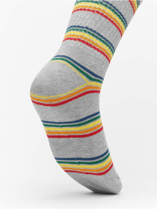Urban Classics Socken Rainbow Stripes Socks 2-Pack grau