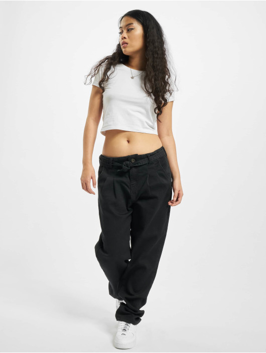 Urban Classics Stoffbukser High Waist Knitted svart