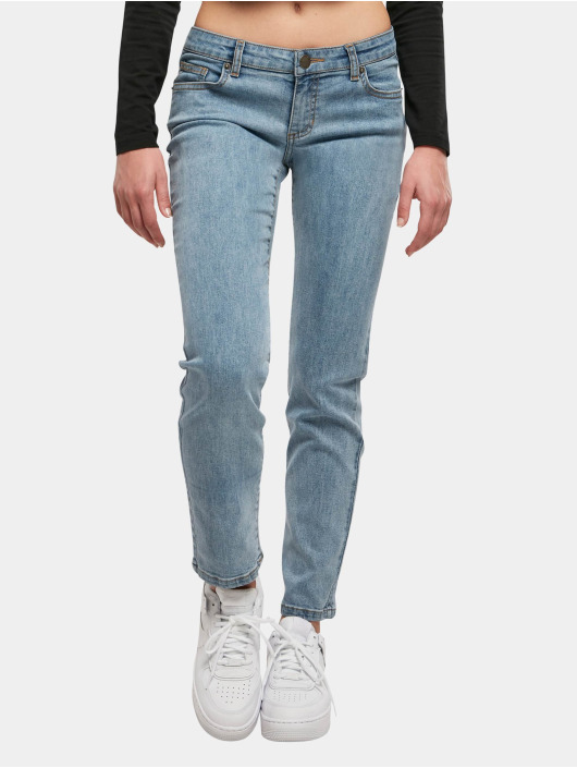 Urban Classics Straight Fit Jeans Ladies Low Waist Straight Denim blue