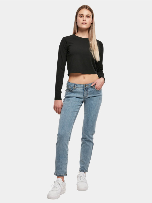Urban Classics Straight Fit Jeans Ladies Low Waist Straight Denim blue