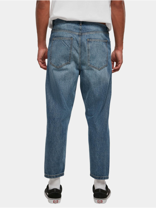 Urban Classics Straight Fit Jeans Cropped Tapered blå