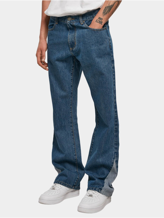 Urban Classics Straight Fit Jeans Organic Triangle Straight Fit Jeans Mid modrý