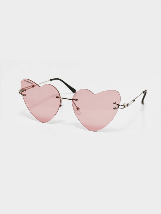 Urban Classics Sunglasses Heart With Chain rose