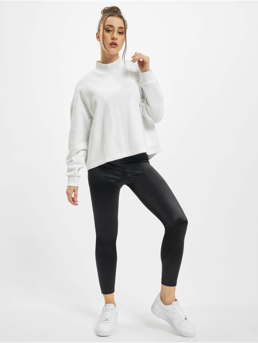 Urban Classics Sweat & Pull Ladies Oversized High Neck Crew blanc