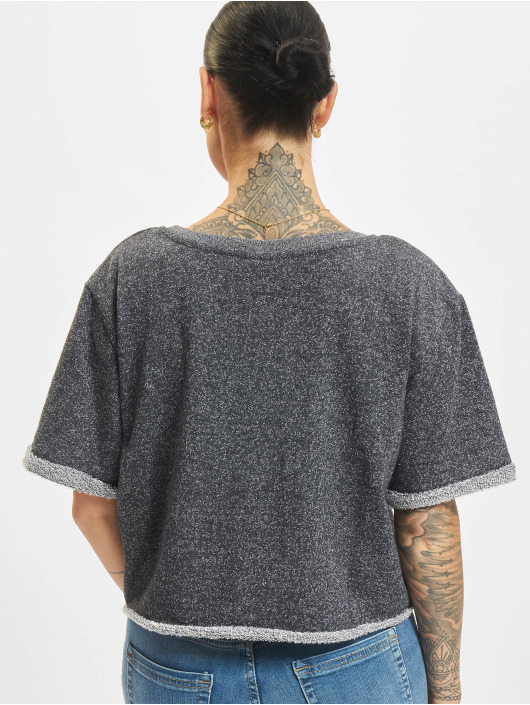 Urban Classics Sweat & Pull Melange Cropped Short Sleeve bleu