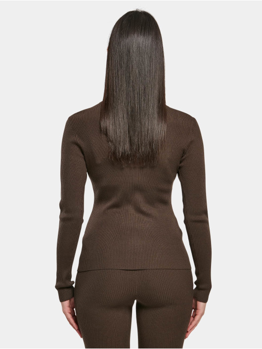 Urban Classics Sweat & Pull Ladies Rib Knit Turtelneck brun