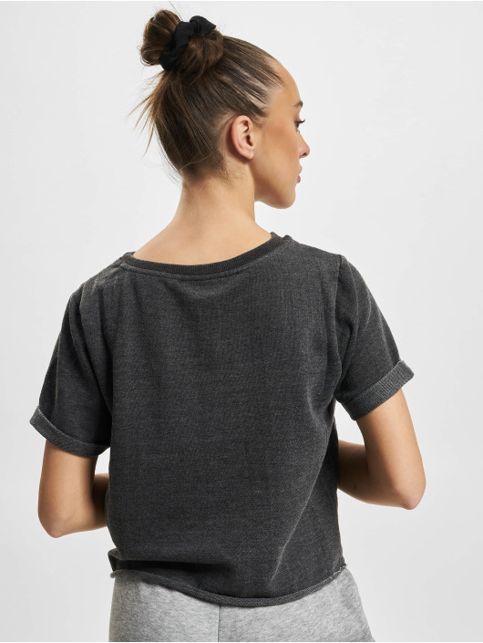 Urban Classics Sweat & Pull Cropped Burnout Short Sleeve gris