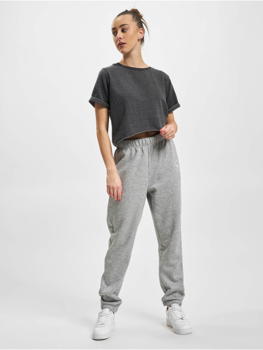 Urban Classics Sweat & Pull Cropped Burnout Short Sleeve gris