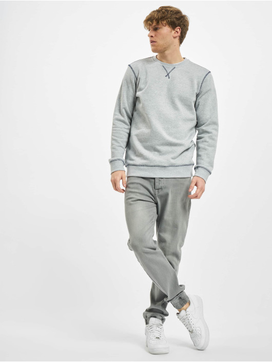 Urban Classics Sweat & Pull Organic Contrast Flatlock Stitched gris