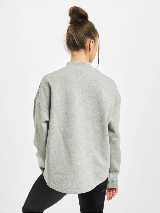 Urban Classics Sweat & Pull Ladies Oversized High Neck Crew gris